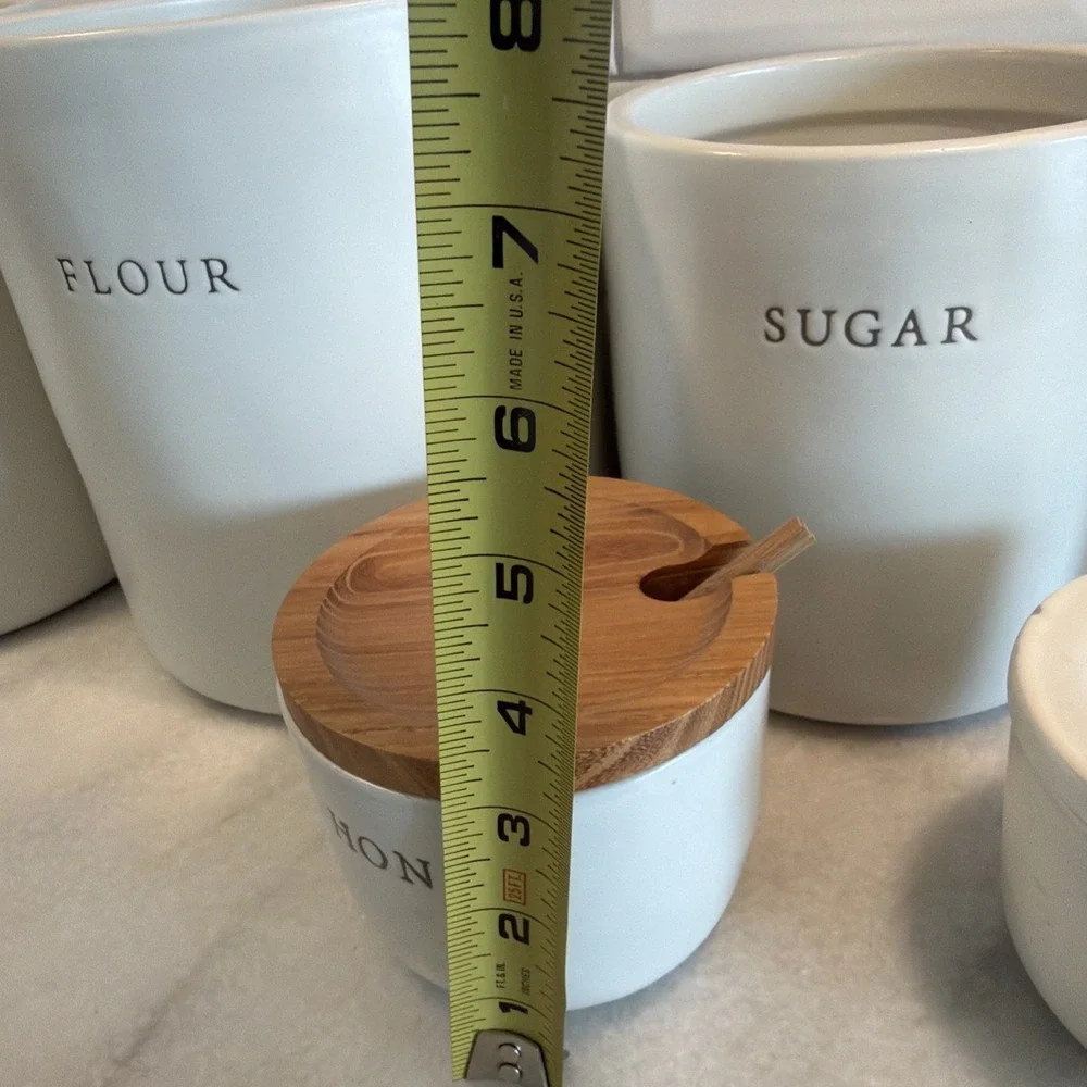 Hearth & Hand Magnolia Stoneware Canister 6 Piece Set Flour Sugar Coffee Cookies